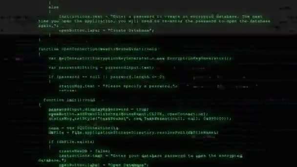 Código de hacker de software com interferência digital . — Vídeo de Stock