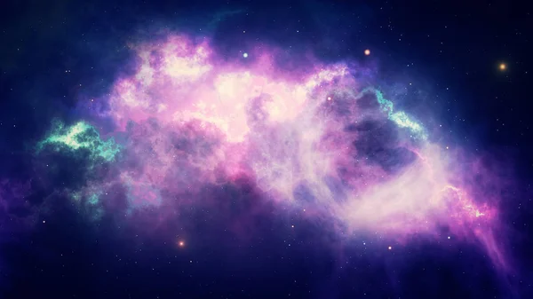 Bellissimo spazio, stelle incandescenti e nebulose, galassie — Foto Stock