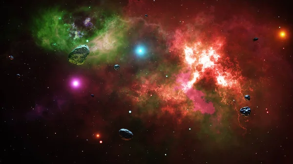 Universo pieno di stelle, nebulose e galassie — Foto Stock