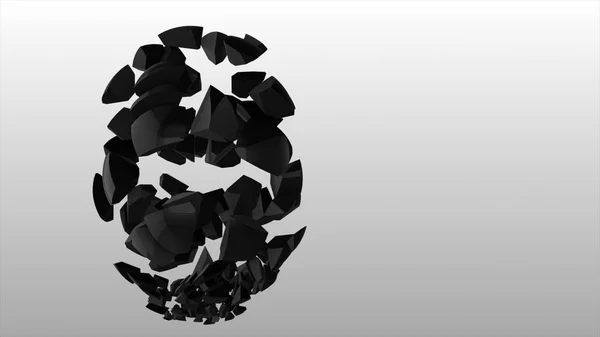 Explosión de la esfera negra.Explosión negra abstracta. Fondo geométrico — Foto de Stock