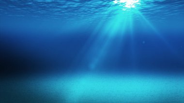 Kopya alanı ile sakin mavi sualtı sahne