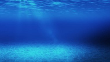 Kopya alanı ile sakin mavi sualtı sahne