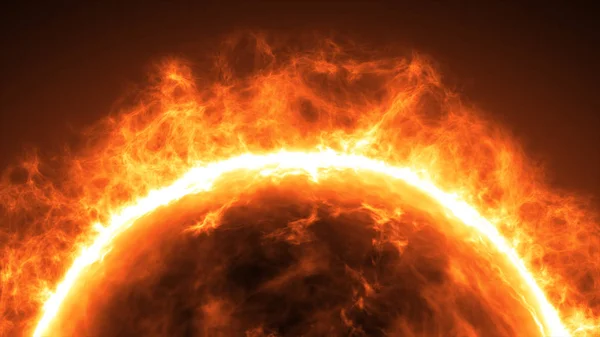 Superficie solare con brillamenti solari. Contesto scientifico astratto — Foto Stock