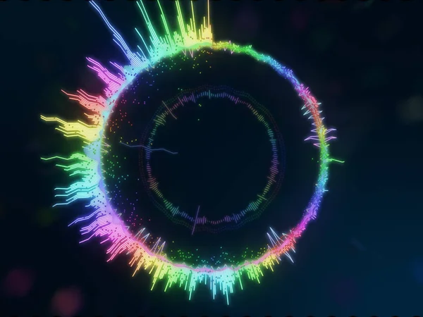 Μια λεπτομερής πολύχρωμο πολύχρωμα ισοσταθμιστή σε έναν κύκλο. Ηχητικό φάσμα — Φωτογραφία Αρχείου