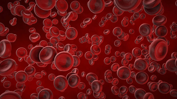 Вид под микроскопом, кроваво-красные кровяные тельца в живом теле, 3d иллюстрация
.