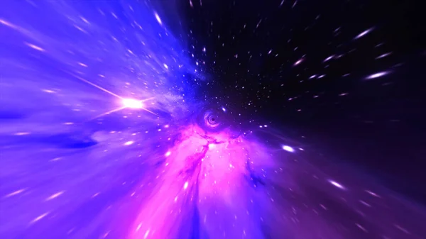 Magic červí díra - twist v kosmickém prostoru letu do černé díry — Stock fotografie