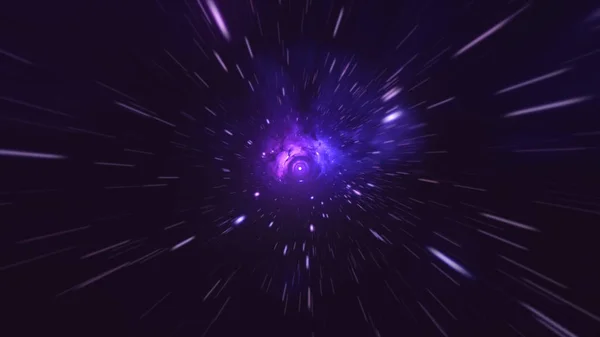Чарівна діра - поворот у космічному польоті в чорну діру — стокове фото