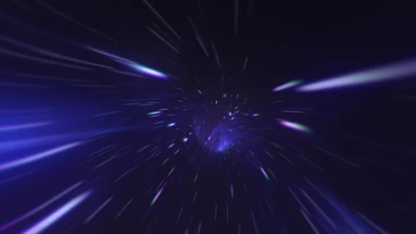 Wormhole magico - una torsione nel volo nello spazio esterno in un buco nero — Foto Stock