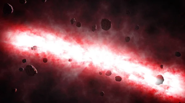 Ruimte ster en komeet prachtige futuristische achtergrond 3d illustratie — Stockfoto