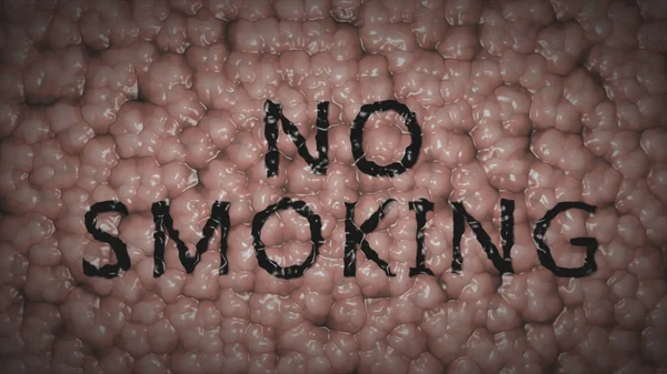 Η επιγραφή κάπνισμα στο φόντο του την υφή του εγκεφάλου. Κινητήριος ιδέα. 3D απεικόνιση — Φωτογραφία Αρχείου
