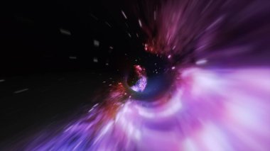 Abstract flight in a black hole in space clipart