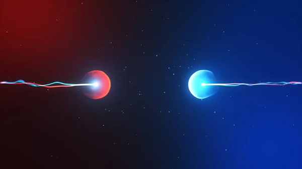 Two particles ready to collide to one another artistic image — Stock Photo, Image
