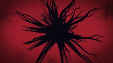 Siyah virüs hücre vücut 3d animasyon