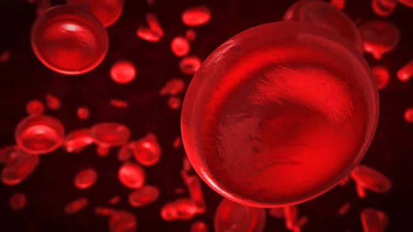 3d renderização de glóbulos vermelhos na veia — Fotografia de Stock