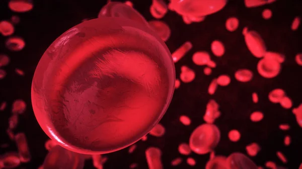 3D renderowania czerwonych ciałek krwi w żyle — Zdjęcie stockowe