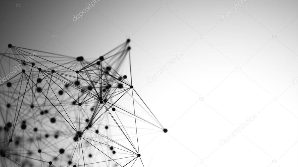 Abstract graphic consisting of points, lines and connection, Internet technology.