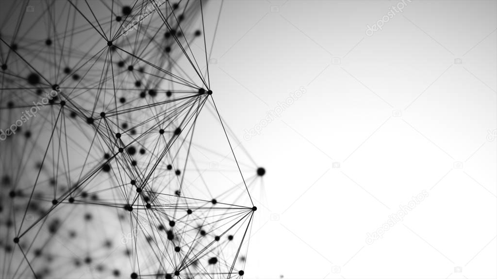 Abstract graphic consisting of points, lines and connection, Internet technology.
