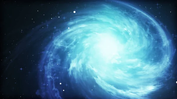 Luminoso sfondo cosmico con vortice blu incandescente. Design astratto carta da parati astronomia con super nova o buco nero — Foto Stock