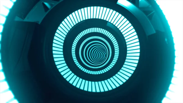 Túnel azul infinito futurista elítico abstrato brilhante — Fotografia de Stock