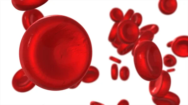 白色背景下分离的红血球 — 图库照片