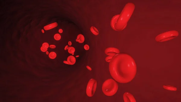 Illustration 3D de globules rouges circulant dans l'artère — Photo