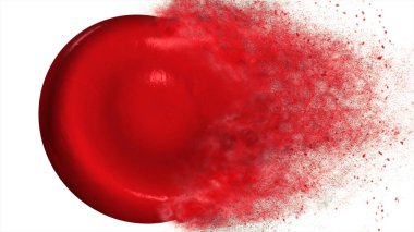 Destroying red blood cell on white background 3d illustration clipart