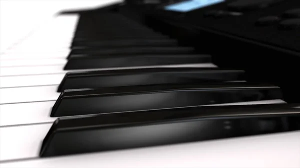 Musical instrument synthesizer its keys close-up — Stock Photo, Image