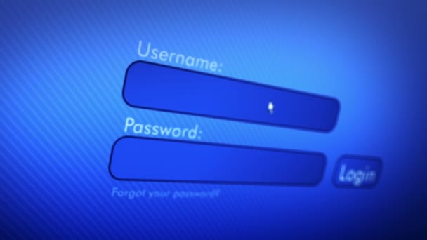 Kullanıcı adı ve şifre giriş sayfasında yazdırılır — Stok video