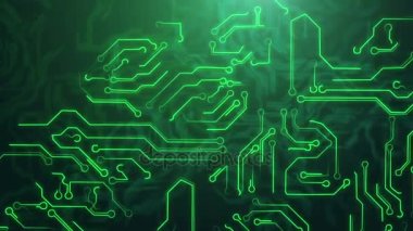 Soyut yeşil elektronik devreler