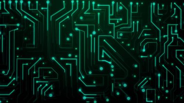 Koyu yeşil devre kartı teknolojik altyapı. grafik tasarım