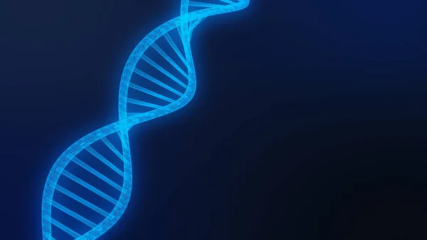 Modèle de science, papier peint ou bannière avec des molécules d'ADN. Illustration 3d — Photo