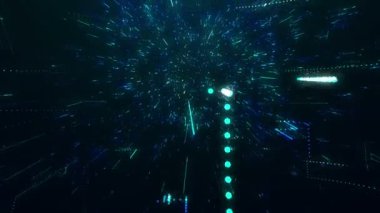 Bir teknoloji yapı kameraya uçuş kaos 3d animasyon satır ile