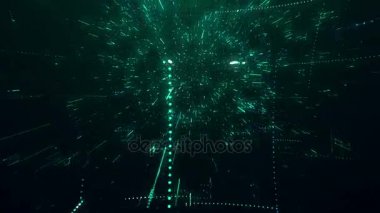 Bir teknoloji yapı kameraya uçuş kaos 3d animasyon satır ile