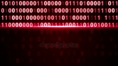 Dijital ikili veri döngü arka plan kırmızı arayüzü tarama