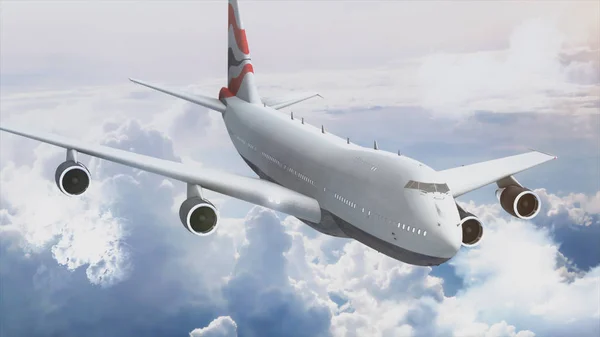 Flygplan i himlen - passagerarflygplan trafikflygplan — Stockfoto