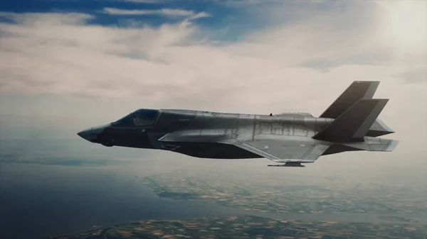 雲の上の戦闘機の眺め — ストック写真