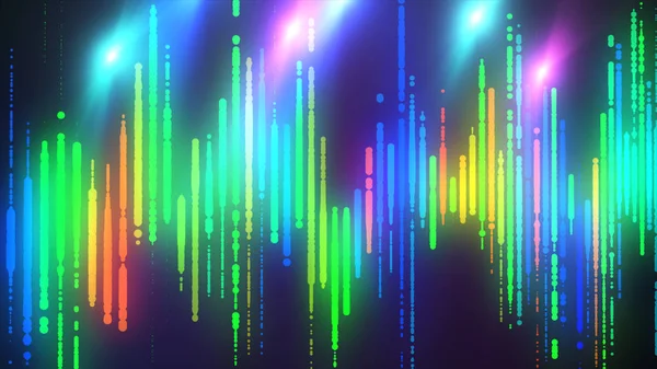 Geluidsgolven kleurrijke lichtontwerp audiosignaal. — Stockfoto