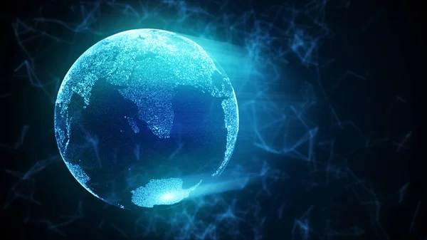3D Globus streszczenie ilustracja z struktury cząsteczek i splotu. miejsce — Zdjęcie stockowe