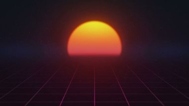 Kılavuz üzerinde 80s Retro Sci-fi uçuş.
