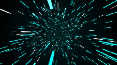 Mavi yıldız izi çözgü veya hiper uzaya hareket özetini. Patlayan ve hareket genişletiyor. İllüstrasyon