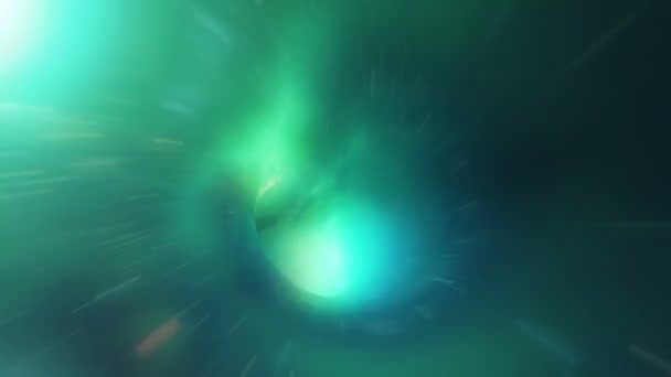 Abstracte vlucht in een zwart gat in de ruimte — Stockvideo