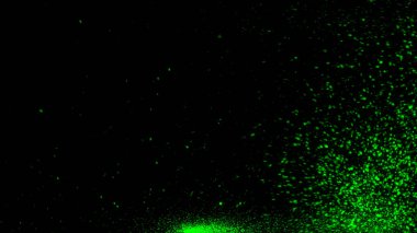 Soyut düşen köpüklü yeşil kalp şeffaf arka plan üzerinde. Gerçekçi parçacık glitter etkisi. Parlak tasarım öğesi dekorasyon tatil Sevgililer günü için.