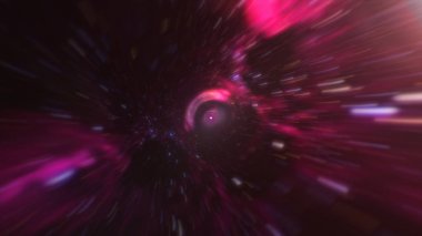 Ufuk sınırı, uçuş. Uzay-zaman 3d çizim bozulma