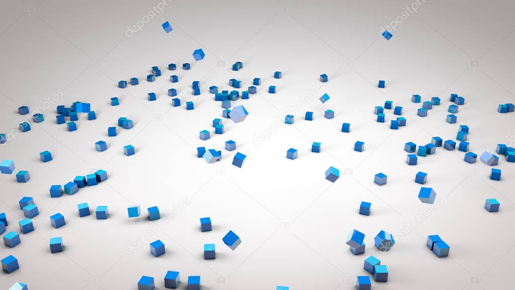 cubes scattered on white surface