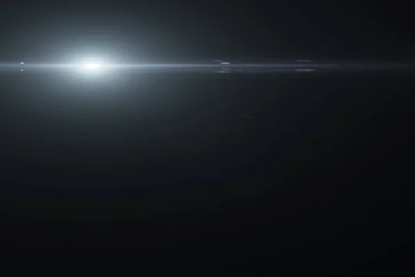 黒い背景の水平フレームのデジタルレンズフレア — ストック写真