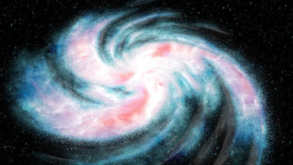 Спіральні галактики в просторі, ілюстрація Чумацького шляху — стокове фото