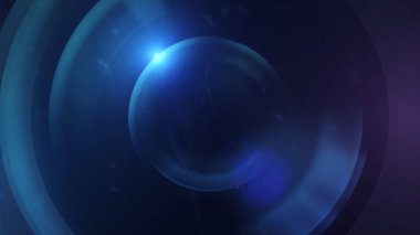 Kamera objektifi lens yansımaları ile. 3D çizim