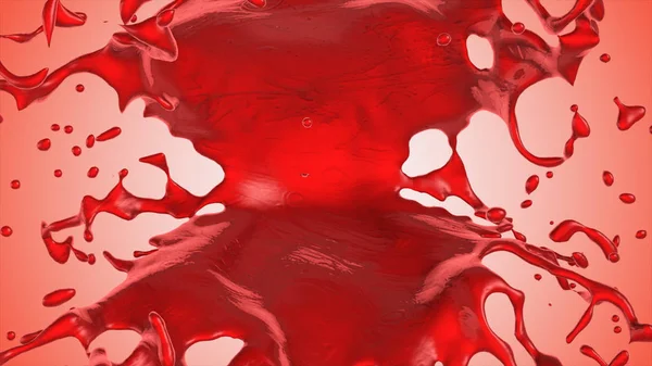Beyaz arka plan üzerinde izole kırmızı suyu set sıçrama — Stok fotoğraf