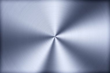 Teknoloji mavi arka plan ile cilalı, alaşım, titan, çelik, krom, metal, Radyal dokusuna fırçalanmış nikel.