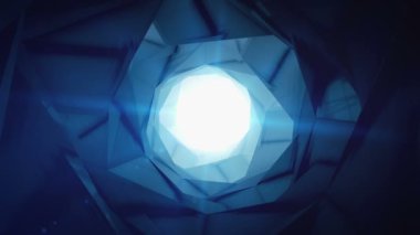 Solucan deliği uçuş bir mavi ışık güç alanı ile başka bir boyut